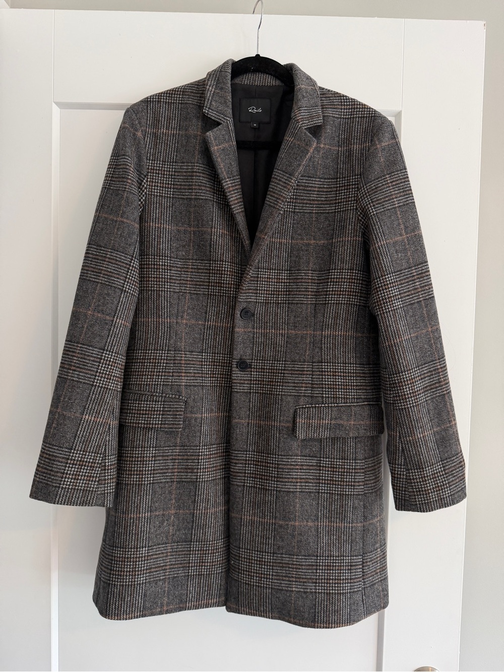 Rails Gray Plaid Coat with Brown Windowpane